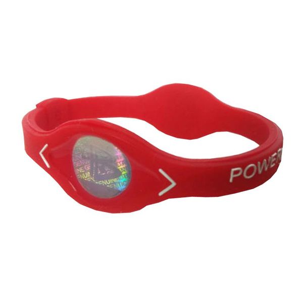 

power energy bracelet sport wristbands ion magnetic therapy silicone wrist support, Black;red