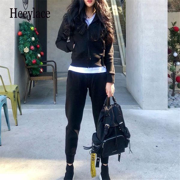 

women's tracksuits autumn winter casual tracksuit women 2 piece set female hooded sweatshirt and pants sportwear suit zipper hoodies sl, Gray
