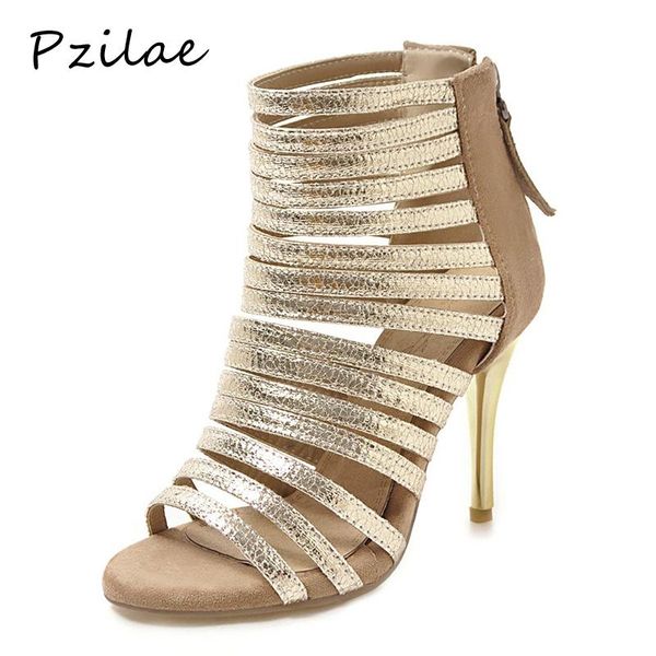 

pzilae summer sandals 2021 gladiator women high heel pumps cover open toe ladies shoes, Black