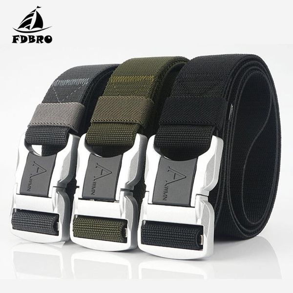 

tactical belt elastic men aluminum alloy silver safety buckle army canvas nylon battle utility waist support, Black;gray
