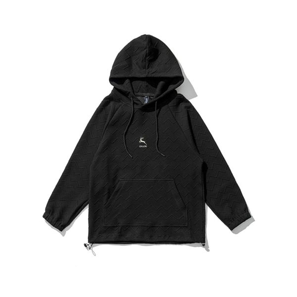 

by no means vulgar. 2021 autumn new coat, sweater, men's solid color hooded pullover, lovers' versatile clothes trend, Black
