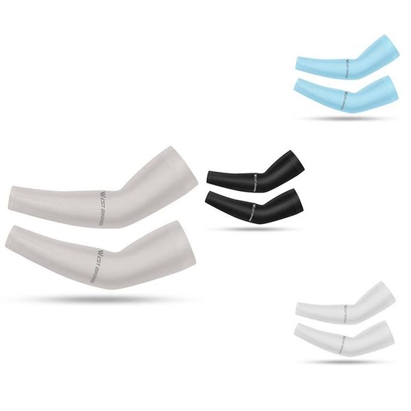 

elbow & knee pads west biking ice fabric running camping arm warmers sleeve cycling sleeves summer sports gear, Black;gray