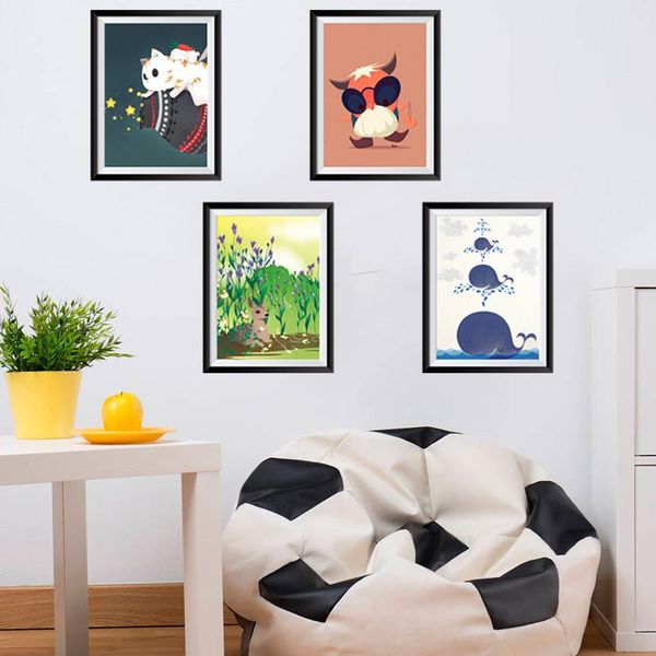 

wall stickers cute animal in pvc po frame for office living room bedroom home decoration safari mural art 3d decal