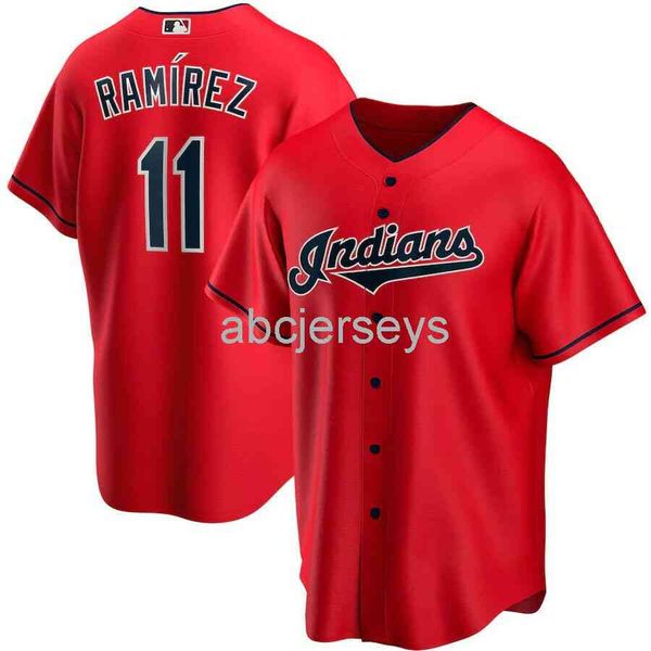 

jose ramirez #11 red baseball jersey xs-6xl, Black