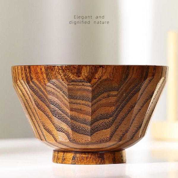 

bowls household wooden bowl insulated jujube soup handmade hammered eating baby supplement small