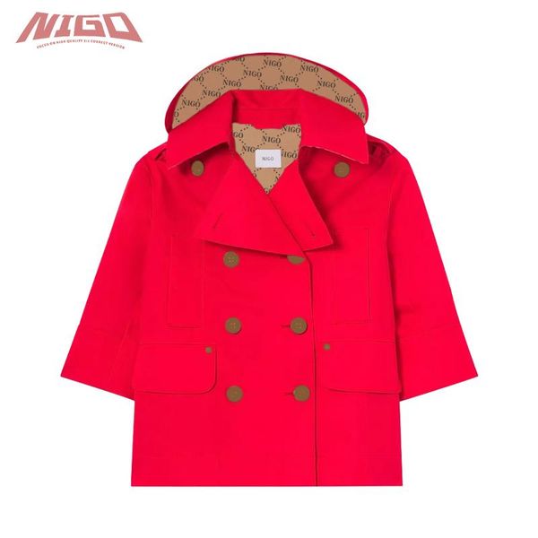 

coat nigo hooded cotton trench #nigo35468, Blue;gray