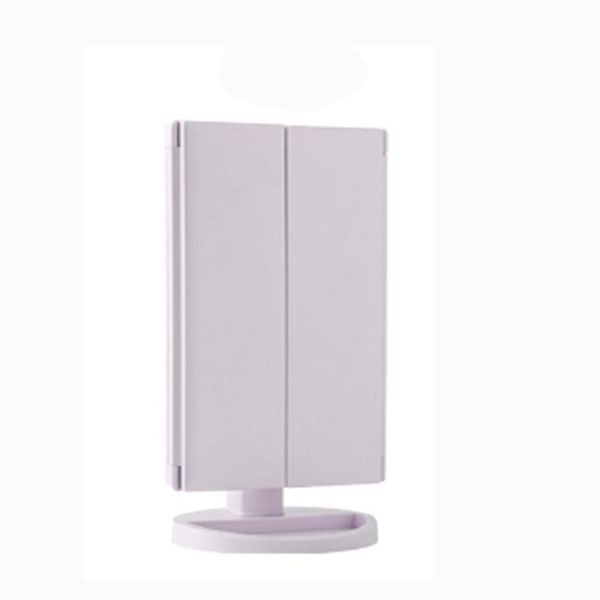 

mirrors tri-fold lighted vanity mirror with 21 led lights touch screen and 3x/2x/1x magnification two power supply modes makeup