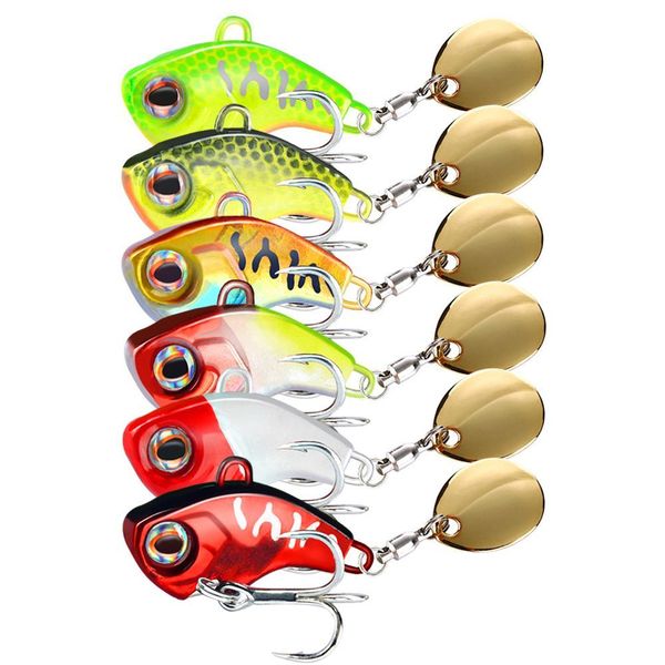 1 pc rotating metal vibration vibração isca spinner colher pesca iscas 9g 13g 16g 22g jigs truta inverno iscas de inverno tackle