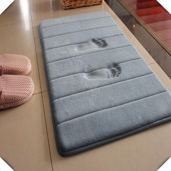 

1pc home coral fleece bathroom mat non-slip memory foam rug soft floor carpet super absorbent 40 x 60cm bath mats