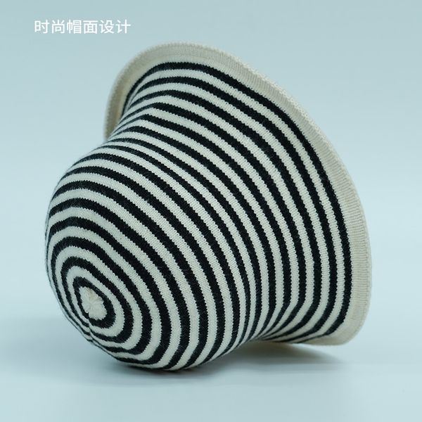 

luxury designers striped fishman women's fishman's travel round face suitable autumn bucket sunshade basin hat tide c/hrome/hearts, Blue;gray