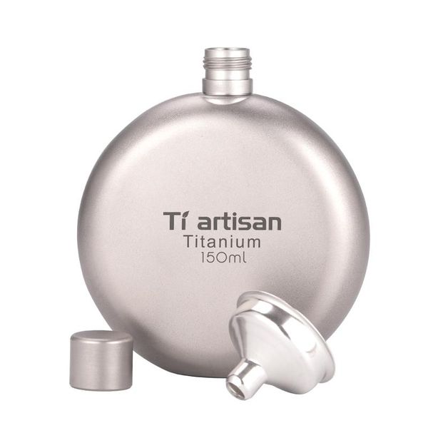

arrival classic style titanium hip flask alcohol drink bottle outdoor camping party pocket wine with funnel water