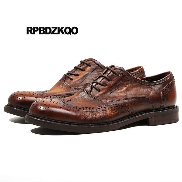 

dress shoes wedding wingtip british style brown luxury men oxfords handmade genuine leather casual spring brogue black business