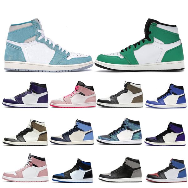 

designer basketball shoes 1s prototype gym red hyper royal yellow white banned pine green light smoke grey cactus jack men size 36-46