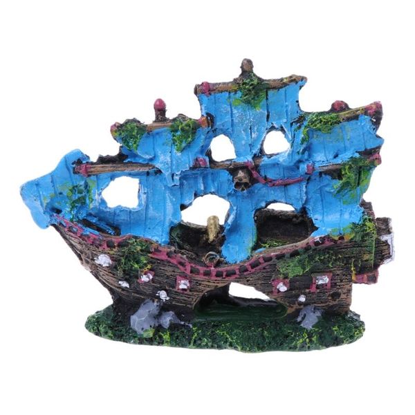 

aquarium ornament resin sailing boat sunk ship fish tank decoration d7yb decorations