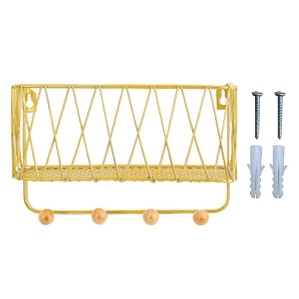 

hooks & rails hallway nordic style living room hanging gold simple durable multifunctional bedroom wall shelf floating storage geometric