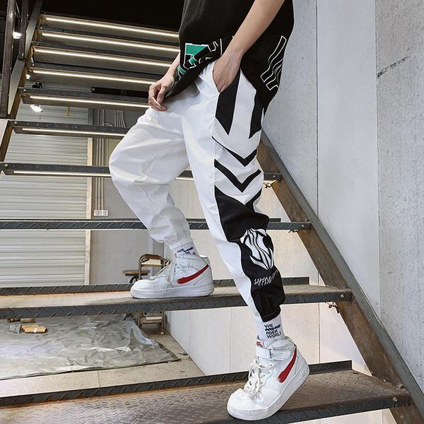

men's pants casual mens fashion streetwear loose elastic waist men clothing trousers hip hop jogging harajuku sweatpants male, Black