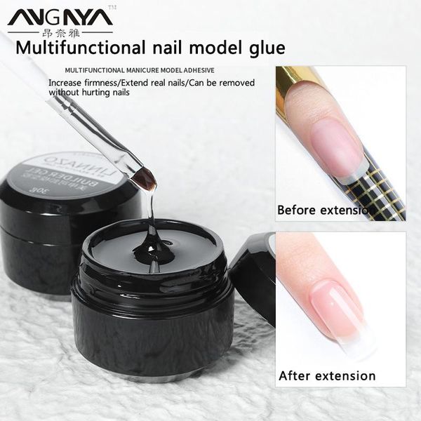 

nail gel angnya 30ml extension model potherapy uv glue crystal quick building pink clear removable, Red;pink