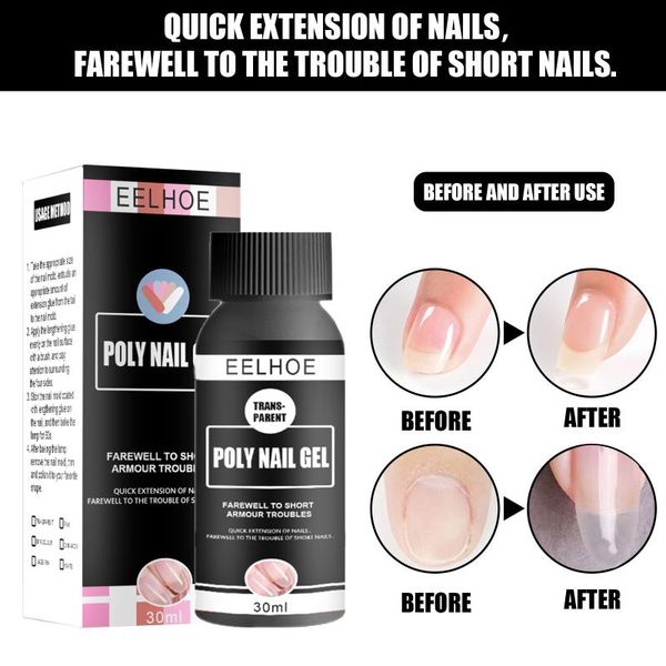 

nail gel 30ml acrylic extension builder vernis semi permanent crystal quick art design fiber glue, Red;pink