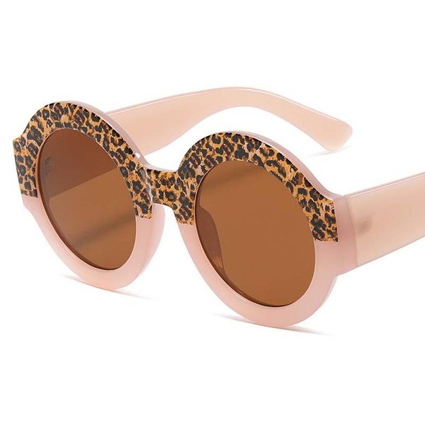 

outdoor eyewear classic leopard double color round sunglasses women brand designer vintage retro oversized circle sun glasses uv400 protecti