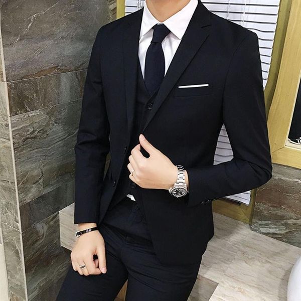 

men's tracksuits three-piece business dress professional west decoration body groomsmen groom wedding suit vest blazer pants set, Gray