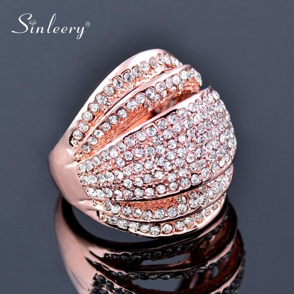 

Full Cubic Zirconia Female Big Rings Rose Gold Silver Color Party Wedding Jewelry JZ178 SSK, Slivery;golden