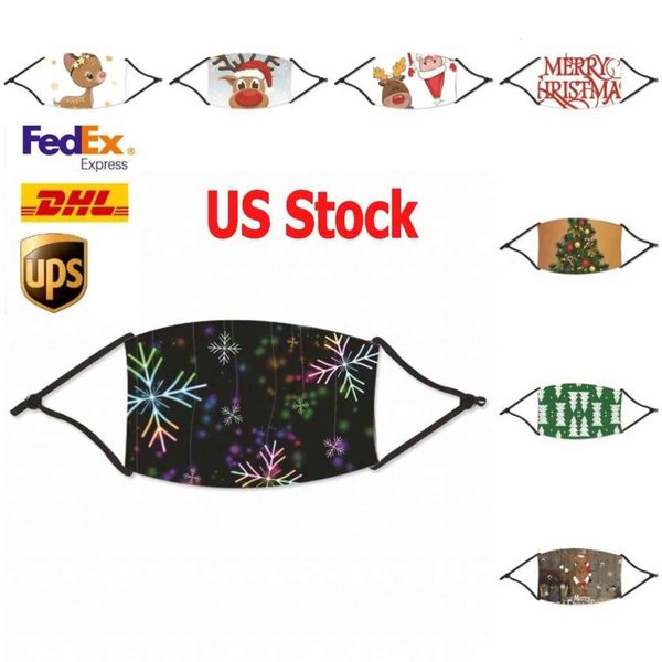 

kids christmas masks deer tree printed xmas face anti dust snowflake mouth cover washable reusable with filter
