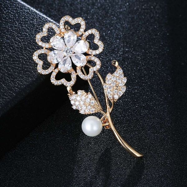 

new fashion, versatile, creative, zircon brooch, pin, clothing accessories, Gray