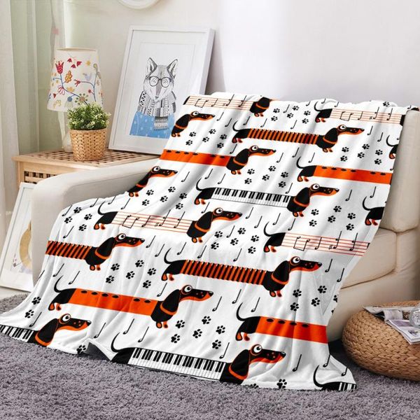 

blankets dachshund pet dog flannel blanket sausage fleece 3d print for bedroom throw home textile fluffy