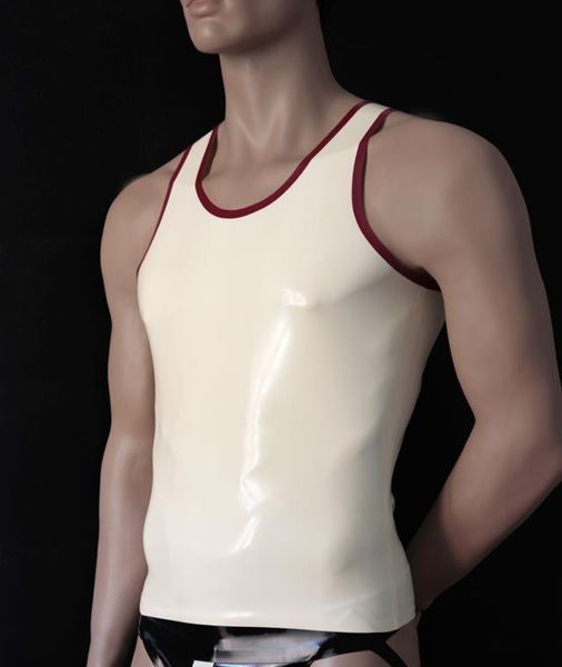 

bras sets latex vest rubber costumes for men, Red;black