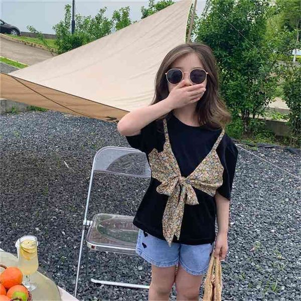 

summer arrival girls fashion t shirt kids korean design girl clothes 210528, Blue
