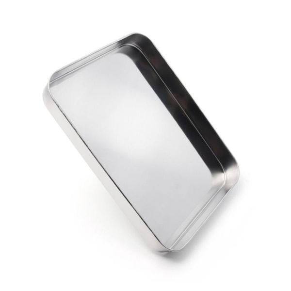

10inch stainless steel baking tray rectangular rice noodles roll plate steaming dish for home restaurant dishes & plates