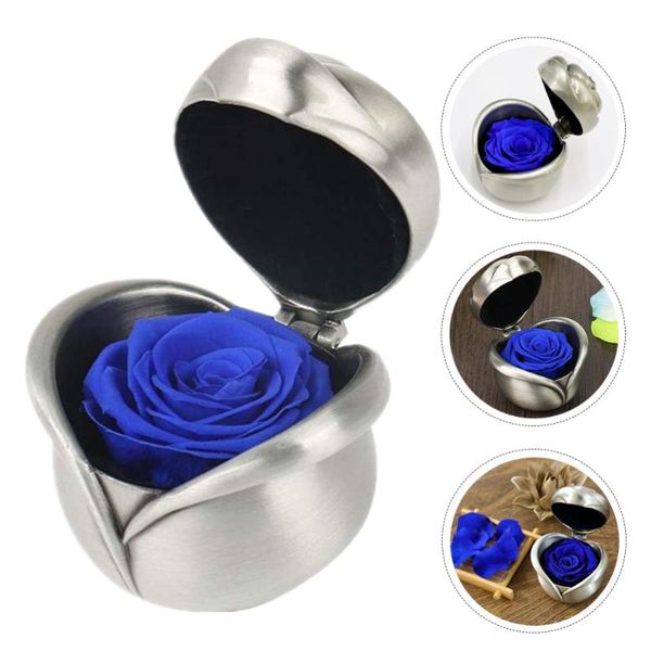 

1pc jewelry case preserved flower jewel box rose bud adorment decorative flowers & wreaths