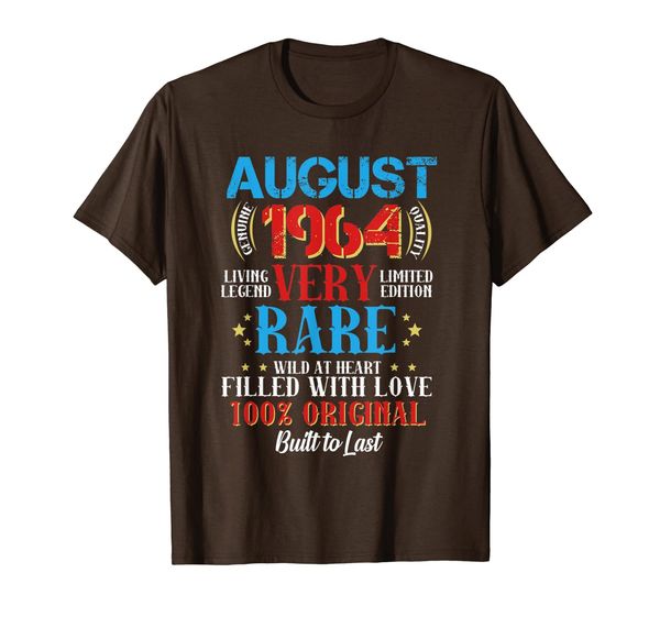 

august 1964 t shirt 55 year old shirt 1964 birthday gift, White;black