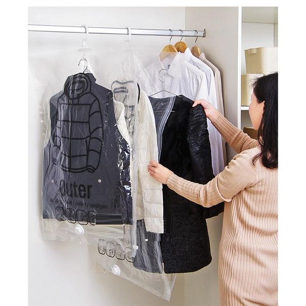 

storage bags hanging vacuum bag seal compressed organizer clothes accessories
