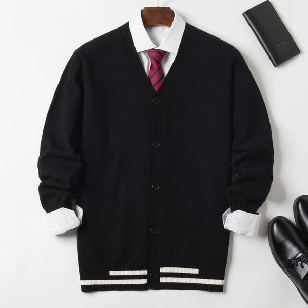 

polo xxl-8xl big blue-gray marine size spring luxury high-quality business low-necked v cardigan sweater, White;black