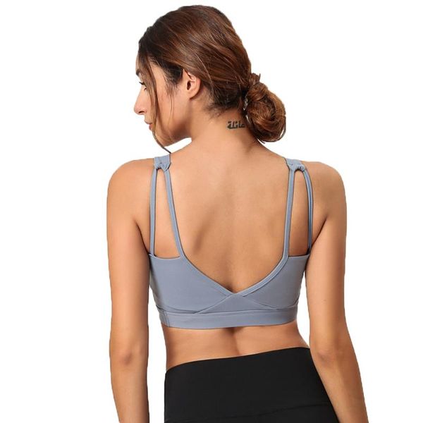 

yoga outfit women sports bra cross hollow out fitness student push up underwear suspender vest trend