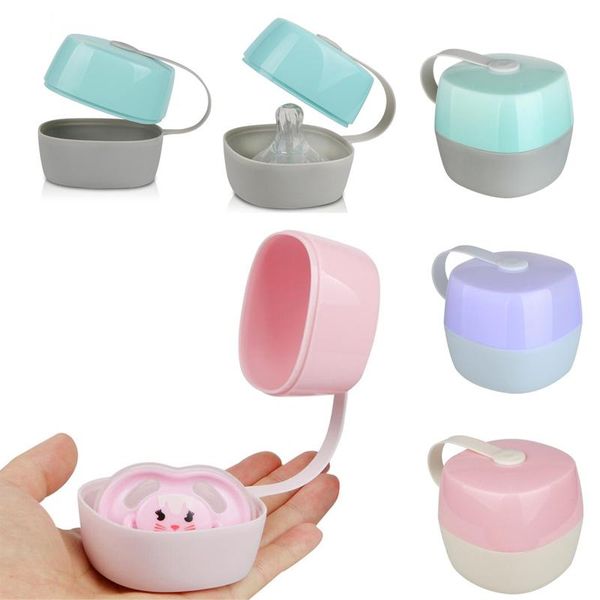 

born cute baby pacifier holder portable infant kids nipple cradle case travel storage box 3 colors pacifiers#