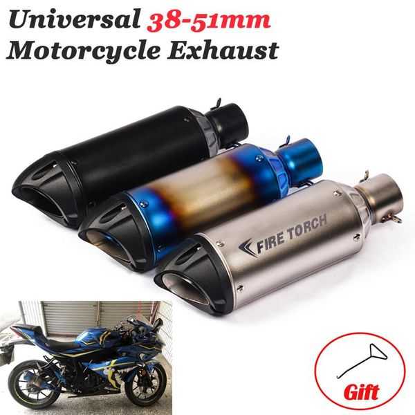 

universal motorcycle 51mm gp project exhaust pipe escape modified scooter muffler for r15 v3 gsxr150 pcx125 xmax300 mt-03 cbr250 system