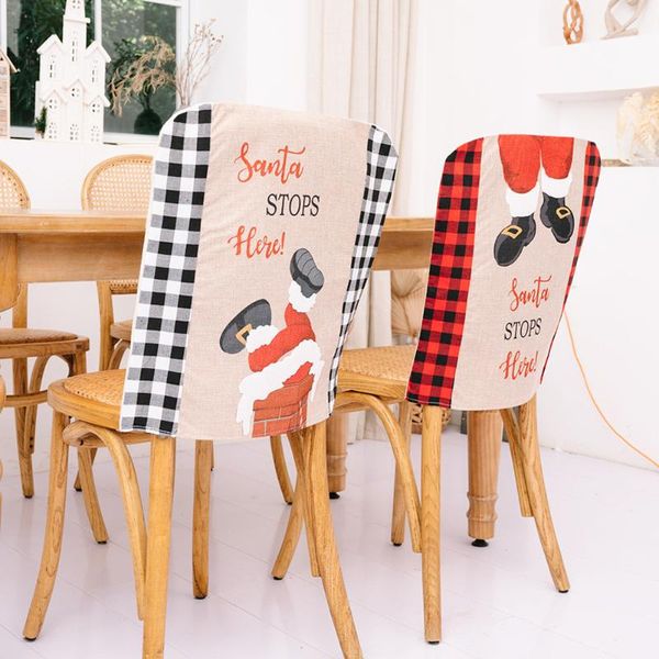 

chair covers santa xmas dinner seat back caps christmas decor for home year party supplies festival decoration