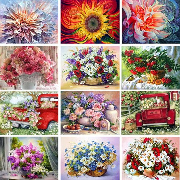 

diamond painting 5d diy flower rhinestone picture full square/round embroidery mosaic handmade products home decoration