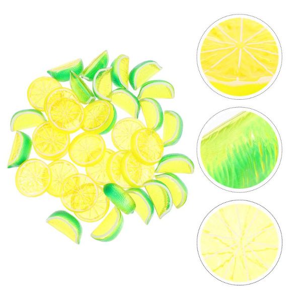 

party decoration 50pcs artificial slices blocks simulation lime fake block
