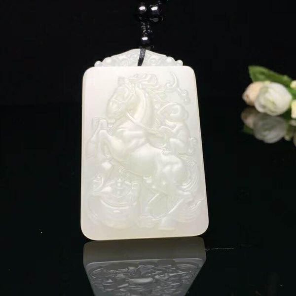 

lockets h1#exquisite hetian jade immediately sealed hou pendant, Silver