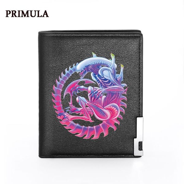 

wallets classic fashion alien xenomorph printing black pu leather wallet men bifold holder short purse male, Red;black