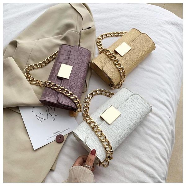 

high-grade underarm bag chain shoulder small women's simple all-match french stick square cosmetic bags & cases