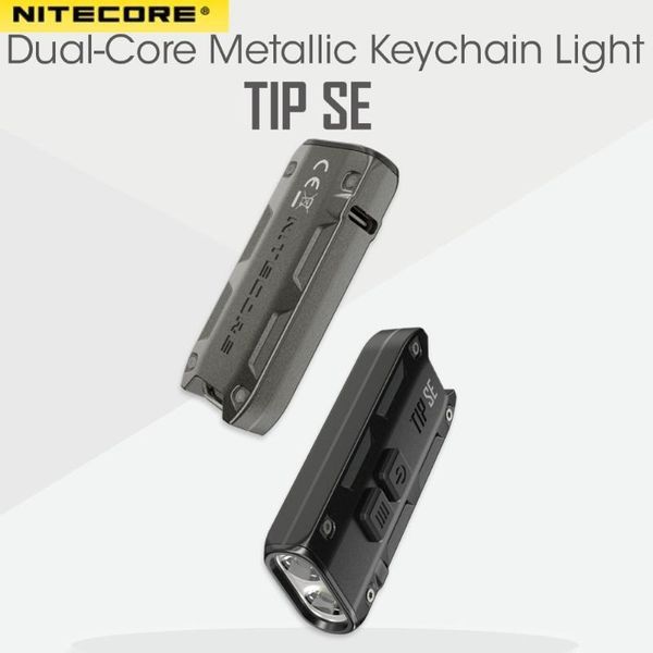 Torce elettriche Torce originali NItecore TIP SE 700 lumen 2 LED P8 con batteria ricaricabile agli ioni di litio Dual-Core Portachiavi metallico