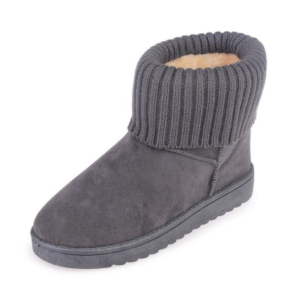 

boots 2021 snow women shoes warm plush fur ankle winter female slip on flat casual waterproof ultralight footwear, Black