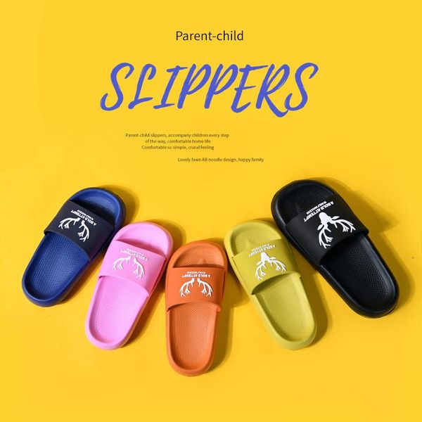

slippers brand slipper women's summer wear non-slip bath bathroom couple child beach outdoor sandals men's resistant shoes, Black