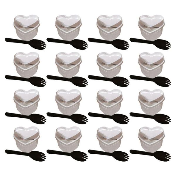 

disposable cups & straws 50 sets heart shaped ice cream cup one-off dessert jelly pudding