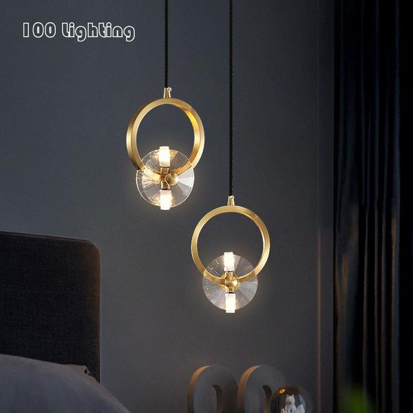 

pendant lamps modern brass led lights bedside restaurant bar hanging light fixtures g4 crystal hone hanglamp cord adjustable