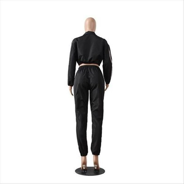

long sleeve reflective patchwork two womens tracksuits piece set outfits pullover sleeved short and casual cargo pants tracksuit, Gray